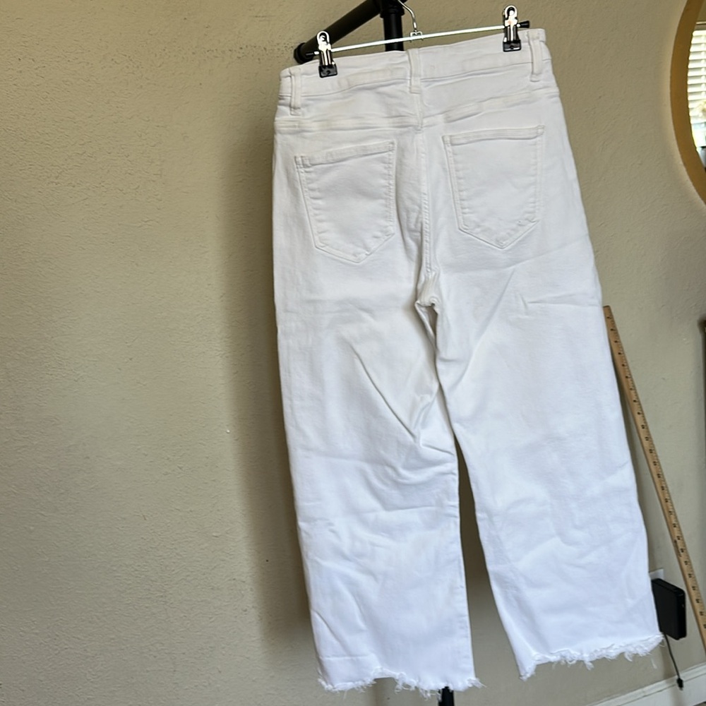 ZARA Straight Wide Leg Jeans in Ivory White size 8 - Picture 5 of 13